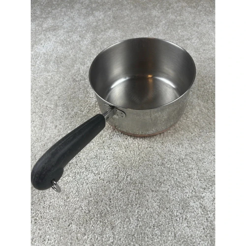 Vintage Revere Ware 1 1/2 Quart Stainless Steel Saucepan Copper Clad Bottom